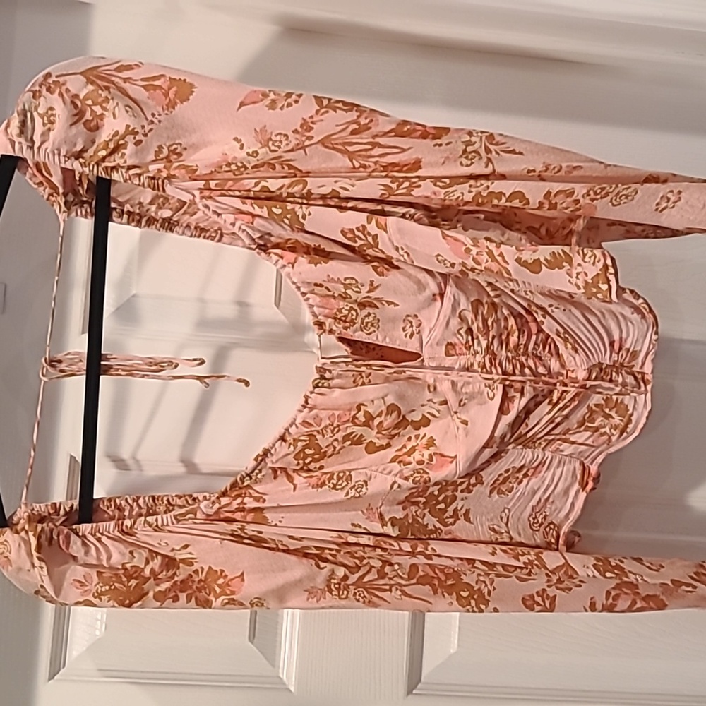 Free People Ruched Pink Top